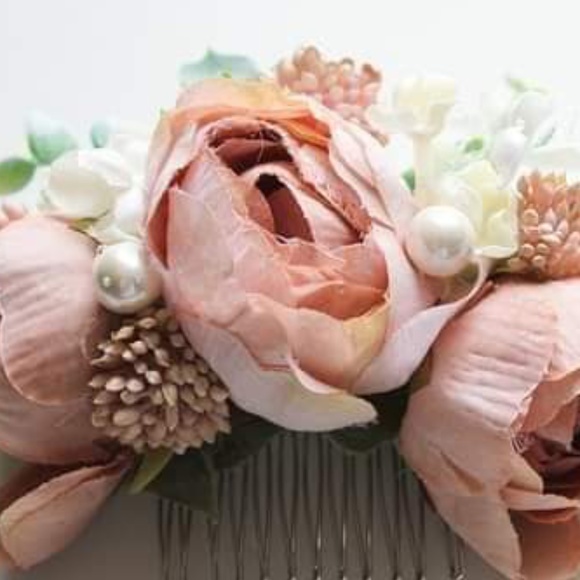Rose HAIR-COMB Blush Pink Bridal Wedding Event FI… - Picture 3 of 4